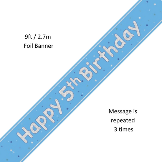 Unique Banner Blue Glitz Age 5 9ft