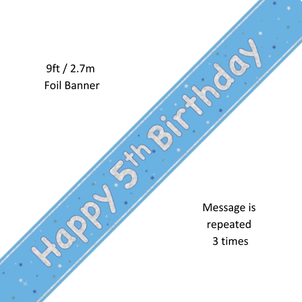 Unique Banner Blue Glitz Age 5 9ft