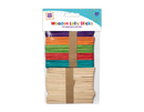 80-pack of Gem Imports craft wooden lolly sticks, natural craft embellishments for arts and DIY projects on a white background.