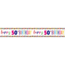 Unique Banner Bright Confetti Age 50 9ft