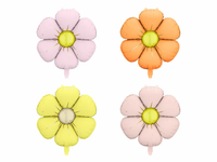 PartyDeco Daisies 18" Air Fill Foil Balloon 4pk