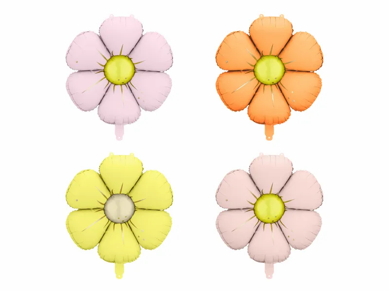 PartyDeco Daisies 18" Air Fill Foil Balloon 4pk