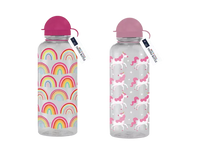 Colorful unicorn and rainbow design 600ml Gem Imports drink bottle, durable drinkware for kids and adults