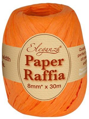 Oaktree Ribbon Orange Raffia 30m