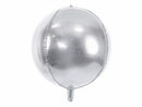 PartyDeco Metallic Silver Ball 16" Foil Balloon