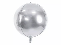 PartyDeco Metallic Silver Ball 16" Foil Balloon