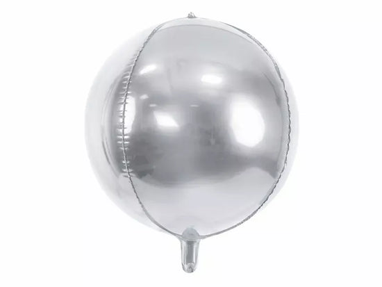 PartyDeco Metallic Silver Ball 16" Foil Balloon