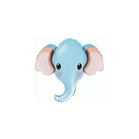 Flexmetal Baby Blue Elephant Head 12" Foil Balloon