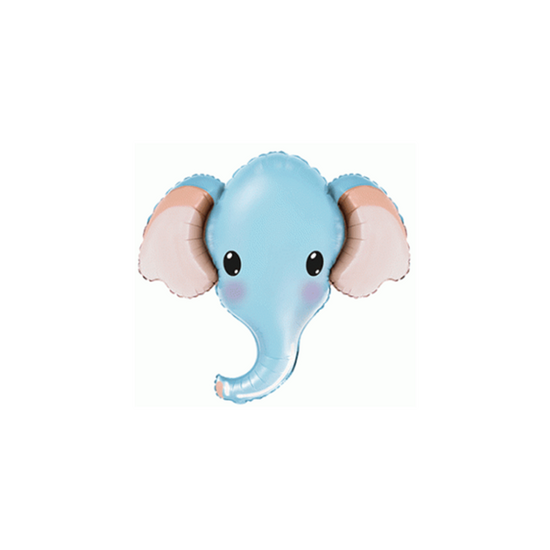 Flexmetal Baby Blue Elephant Head 12" Foil Balloon