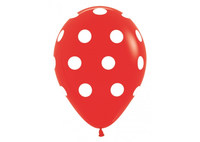 Sempertex Red Polka Dots 12" Latex 25pk