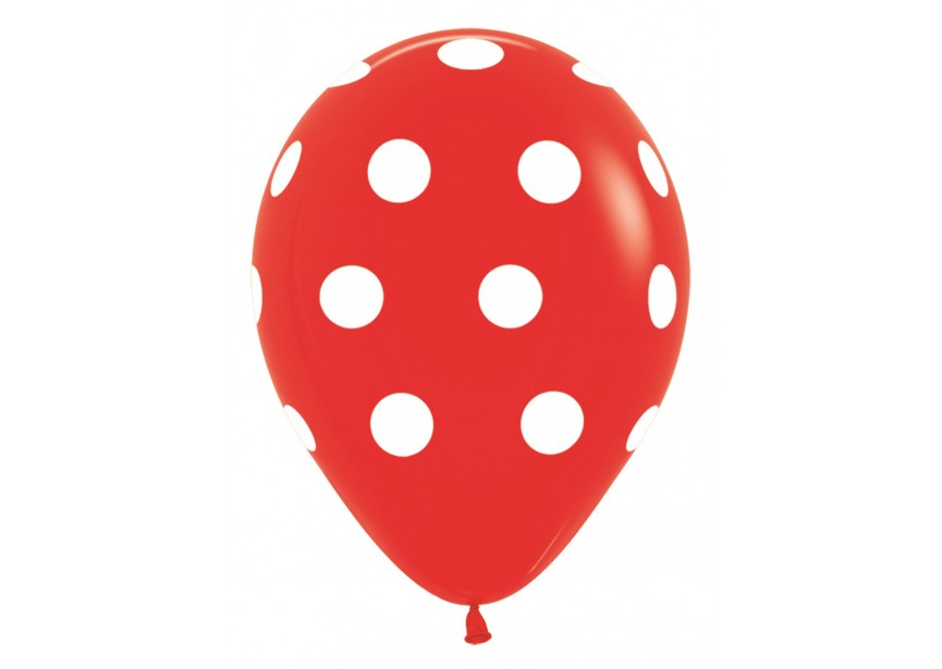 Sempertex Red Polka Dots 12" Latex 25pk