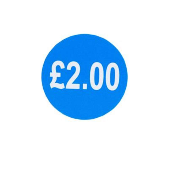1000 Blue Price Labels 25mm Round 2.00