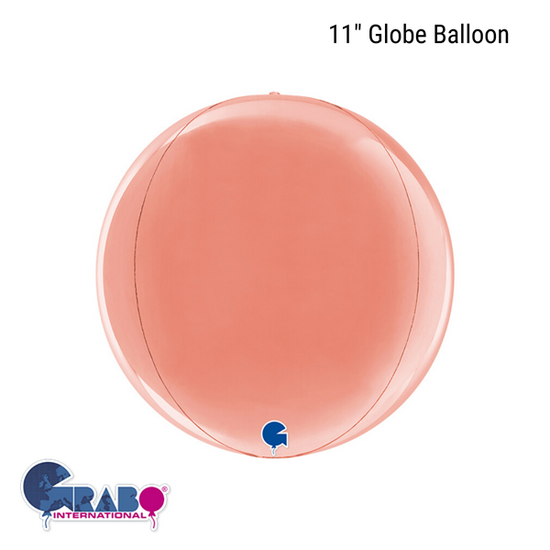 Grabo Foil Balloon Rose Gold Globe 11"