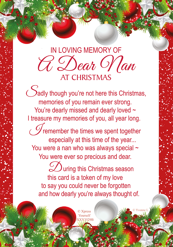 Xpress Yourself Memorial Christmas Nan 6pk