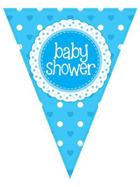 Oaktree Flag Banner Baby Shower Blue 3.9m