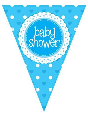 Oaktree Flag Banner Baby Shower Blue 3.9m