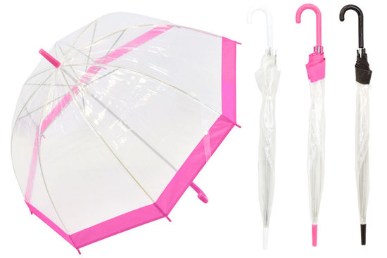 Rib Umbrella Transparent 23" (Colour May Vary)