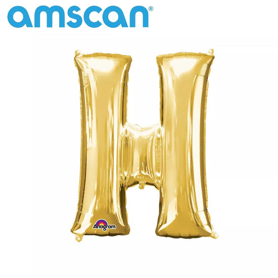 Anagram Foil Balloon Gold 16" Letter H