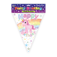 Happy Birthday Unicorn Flag Bunting 12ft
