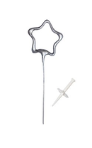 Silver Cake 4" Star Sparkler With Holder