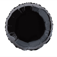 Unique 12 Pack Foil Balloon Black Round 18