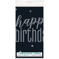 Unique Tablecover Black Glitz Birthday 54" x 84