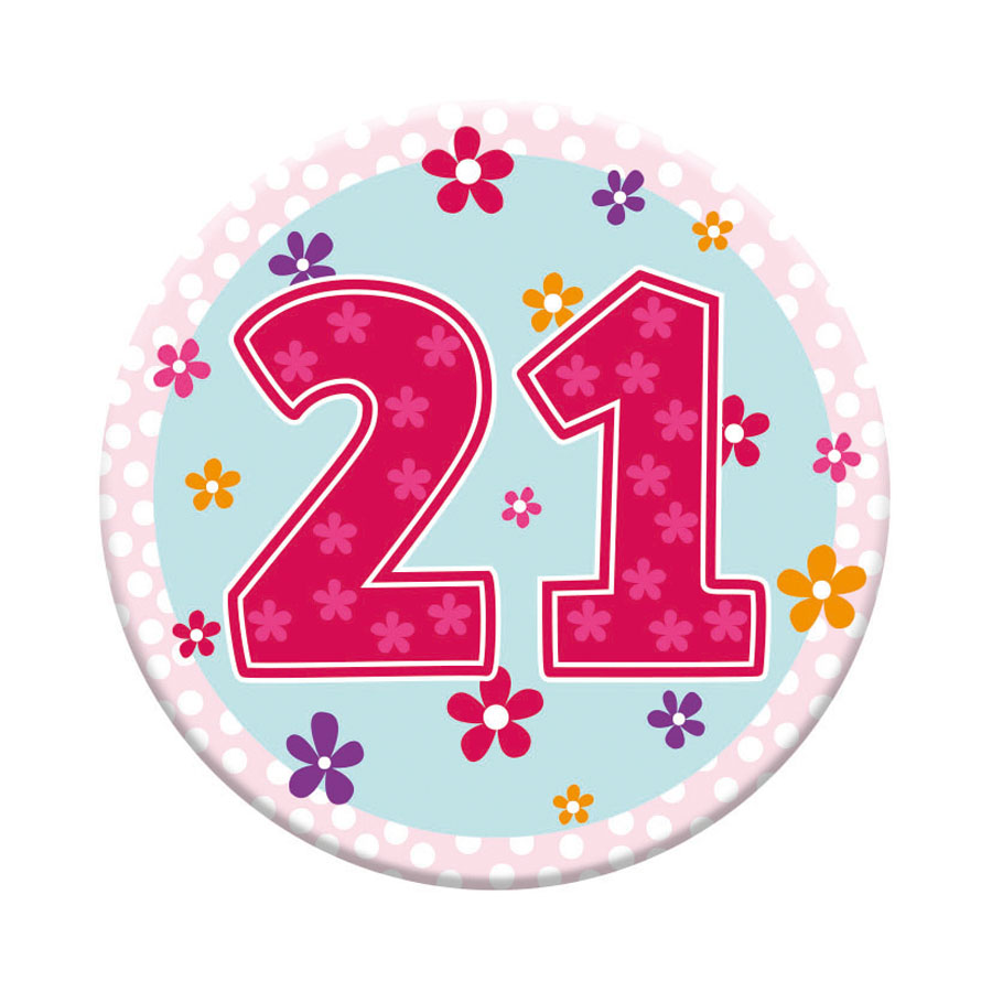 Six small Tiger Feet Birthday Age 21 badges with colorful designs, perfect for celebrating a 21st birthday.
