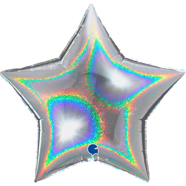Grabo Glitter Silver Star 36" Foil Balloon