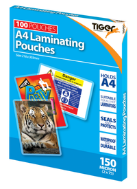 Laminating Pouches 150M A4 100pk