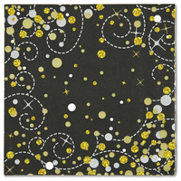 Sparkling Fizz Black & Gold Napkins 16pk