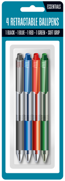 Essentials Ballpoint Pen Assorted 4pk