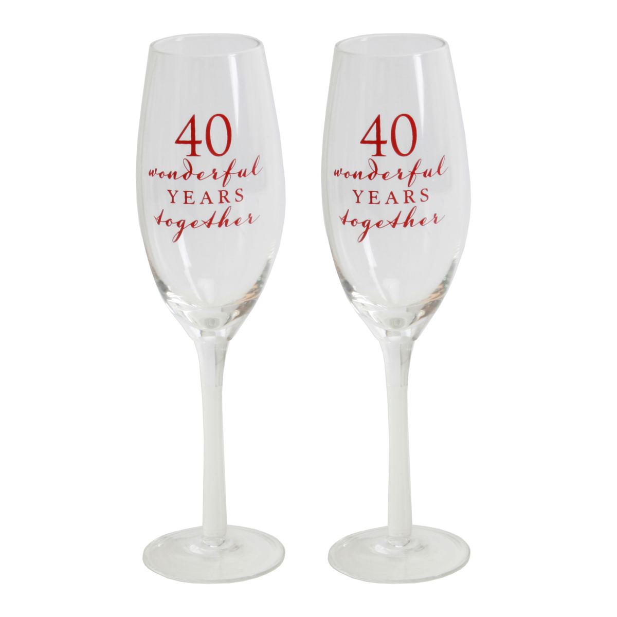 Widdop Amore Champagne Flutes 40th Anniversary