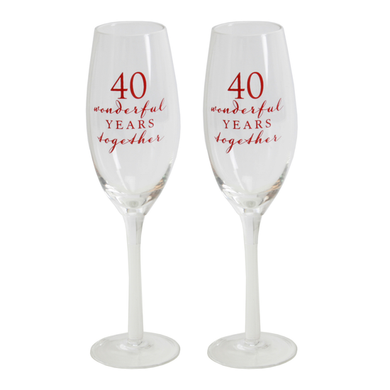Widdop Amore Champagne Flutes 40th Anniversary