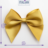 Italian Options 6 Pack Ribbon Bows Gold 10cm