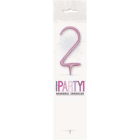 Unique Party Candle Sparkler Number 2 Pink 7