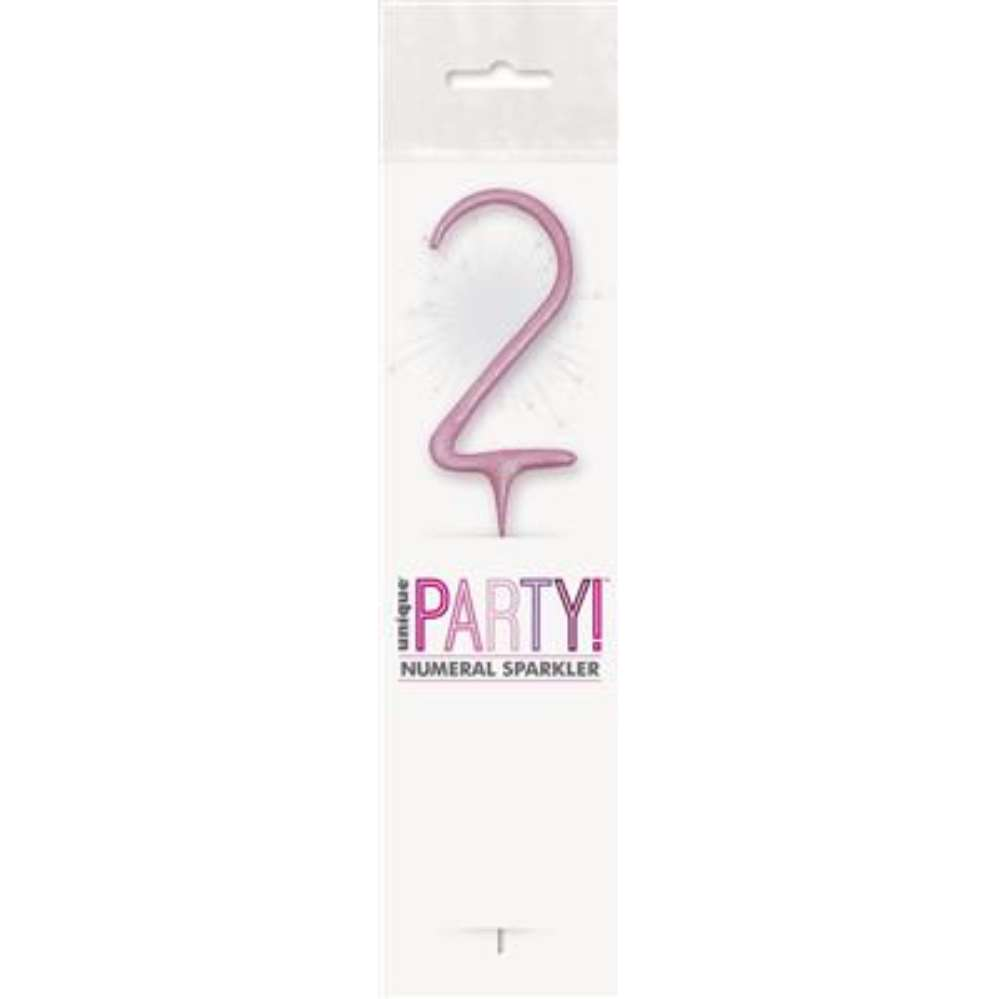 Unique Party Candle Sparkler Number 2 Pink 7