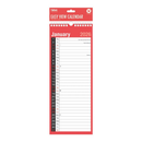Calendar Superslim Red & Black 2027 12pk