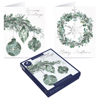 Luxury Christmas Cards Wreath 15pk