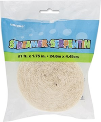 White 81ft Crepe Streamer