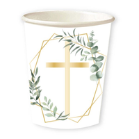 Botanical Gold Cross Celebration Cups 8pk