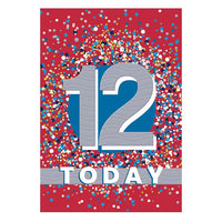 Set of six Prelude Pzazzle C50 birthday cards featuring the number 12 for celebrating age milestones.