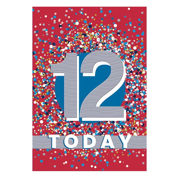 Set of six Prelude Pzazzle C50 birthday cards featuring the number 12 for celebrating age milestones.