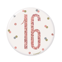 Rose Gold Glitx Age 16 Badge 3