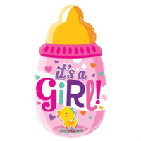 APAC It's A Girl Bottle 14" Air Fill Foil Balloon