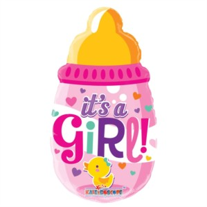 APAC It's A Girl Bottle 14" Air Fill Foil Balloon