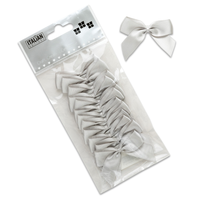 Italian Options 12 Pack Ribbon Bows Silver 5cm