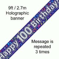 Oaktree Banner Age 100 Streamers 9ft