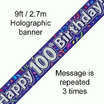 Oaktree Banner Age 100 Streamers 9ft