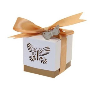 Gold Laser Cut Butterfly Favour Boxes 5pk