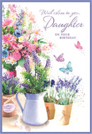 Simon Elvin C50 birthday cards set for daughter, featuring colorful designs, perfect for celebrating her special day.